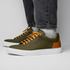 Zelli Italia 65-229-OLV Diaz Rubberized Calfskin Sneaker Olive Green