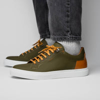 Zelli Italia 65-229-OLV Diaz Rubberized Calfskin Sneaker Olive Green