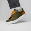 Zelli Italia 65-229-OLV Diaz Rubberized Calfskin Sneaker Olive Green