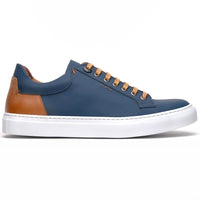 Zelli Italia Zelli Italia 65-229-NVY Diaz Rubberized Calfskin Sneaker Navy