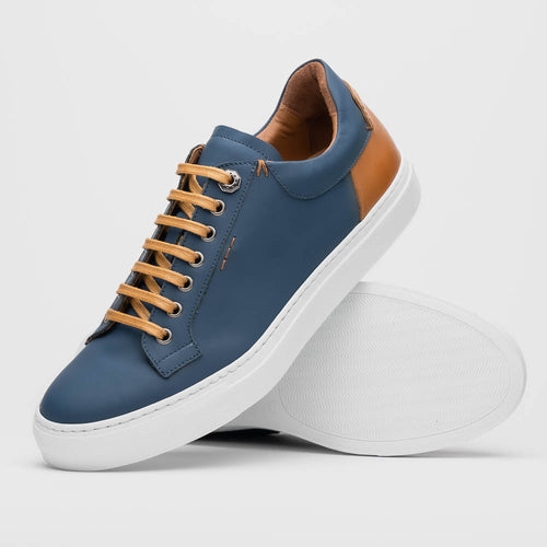Zelli Italia Zelli Italia 65-229-NVY Diaz Rubberized Calfskin Sneaker Navy