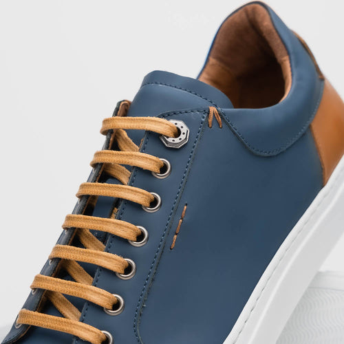Zelli Italia Zelli Italia 65-229-NVY Diaz Rubberized Calfskin Sneaker Navy