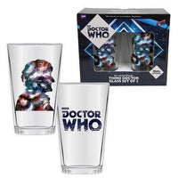 ToyShnip Doctor Who Anniversary Third Doctor 16 oz. Glass Set of 2