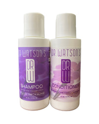 Dr. Watson's Hair Care | Shampoo & Conditioner Sample Pack | Sweet Pea | 2 Oz Each