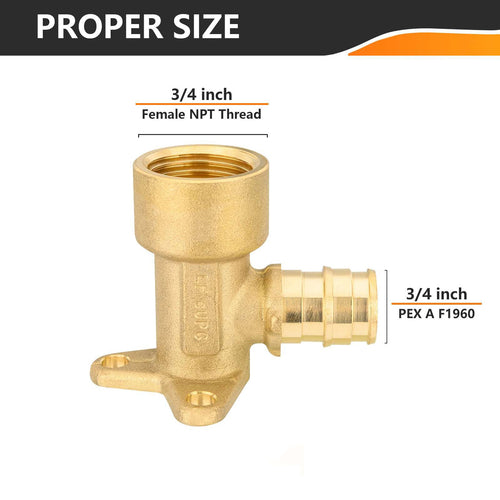 PEX A Expansion 3/4" x 3/4" Female NPT Drop Ear Elbow (Lead Free) Plumbingsell
