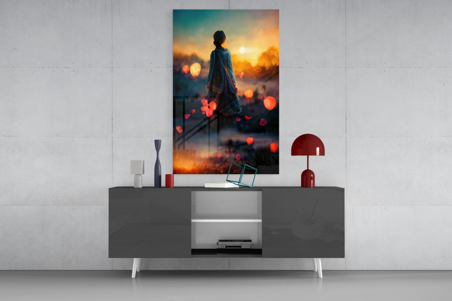 Insigneart USA Towards Sunset Glass Wall Art || Designer Collection