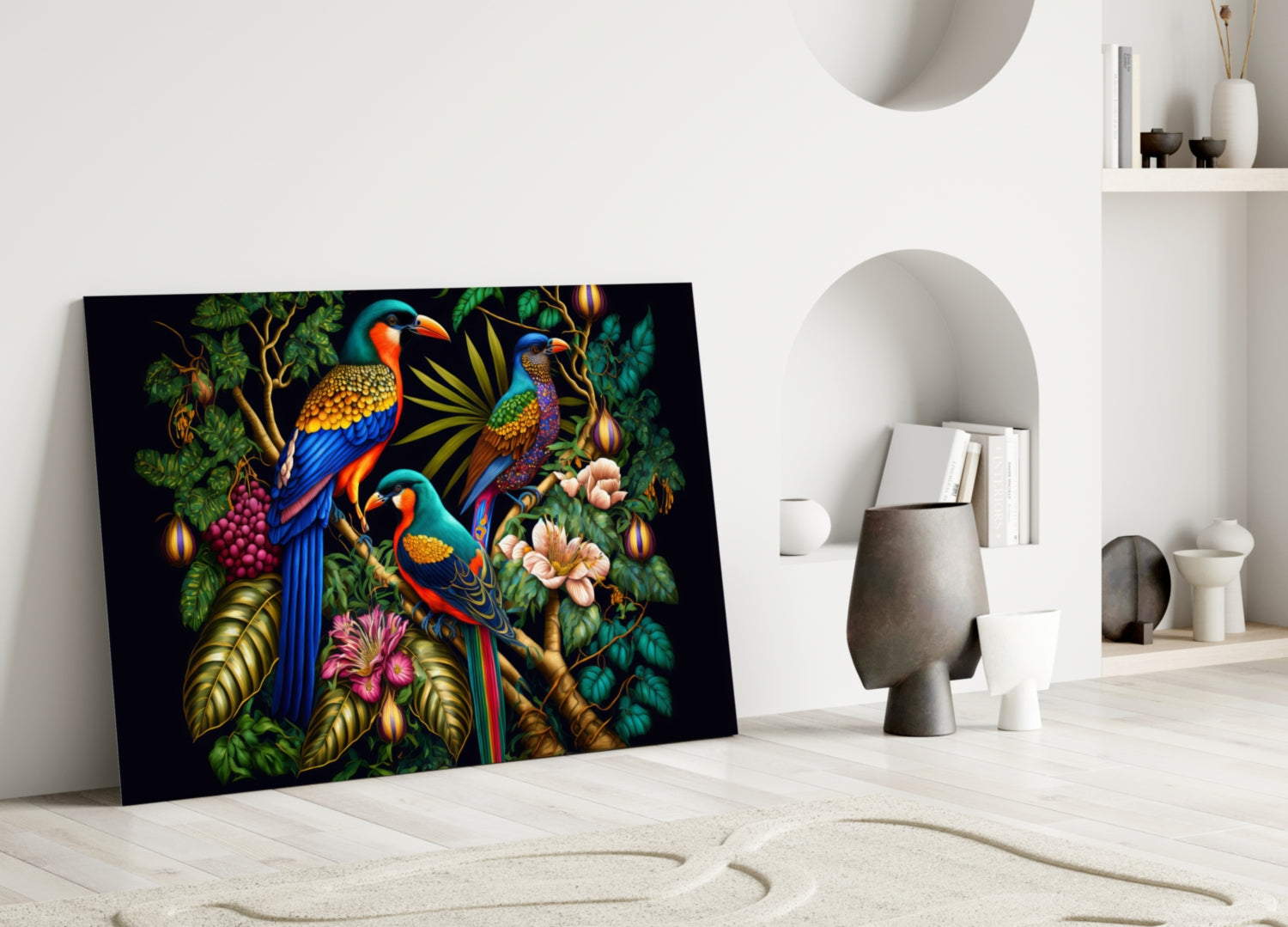 Insigneart USA Tropical Birds Glass Wall Art || Designers Collection