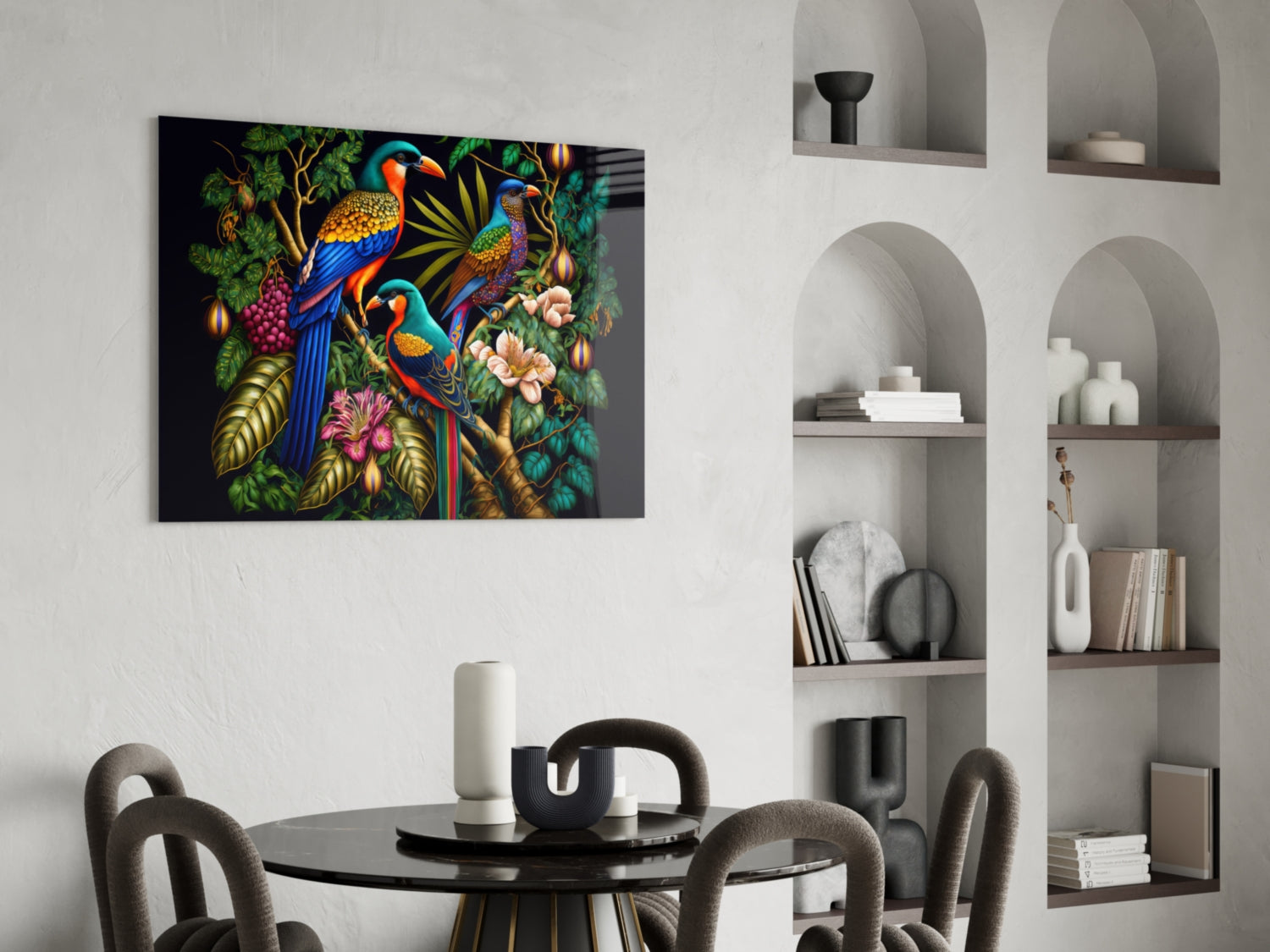 Insigneart USA Tropical Birds Glass Wall Art || Designers Collection