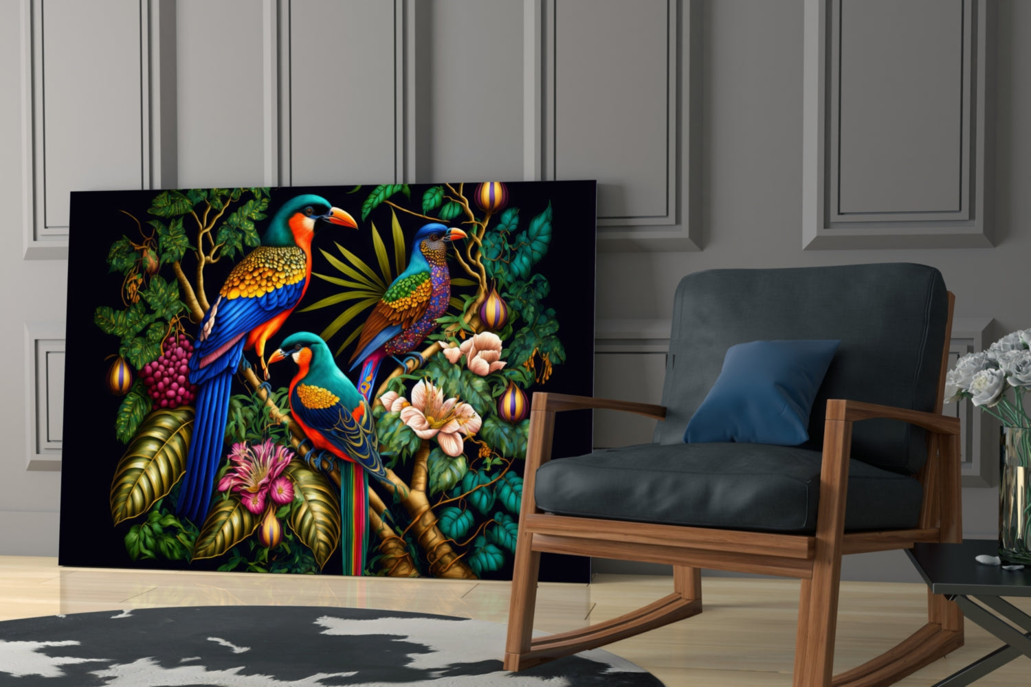 Insigneart USA Tropical Birds Glass Wall Art || Designers Collection