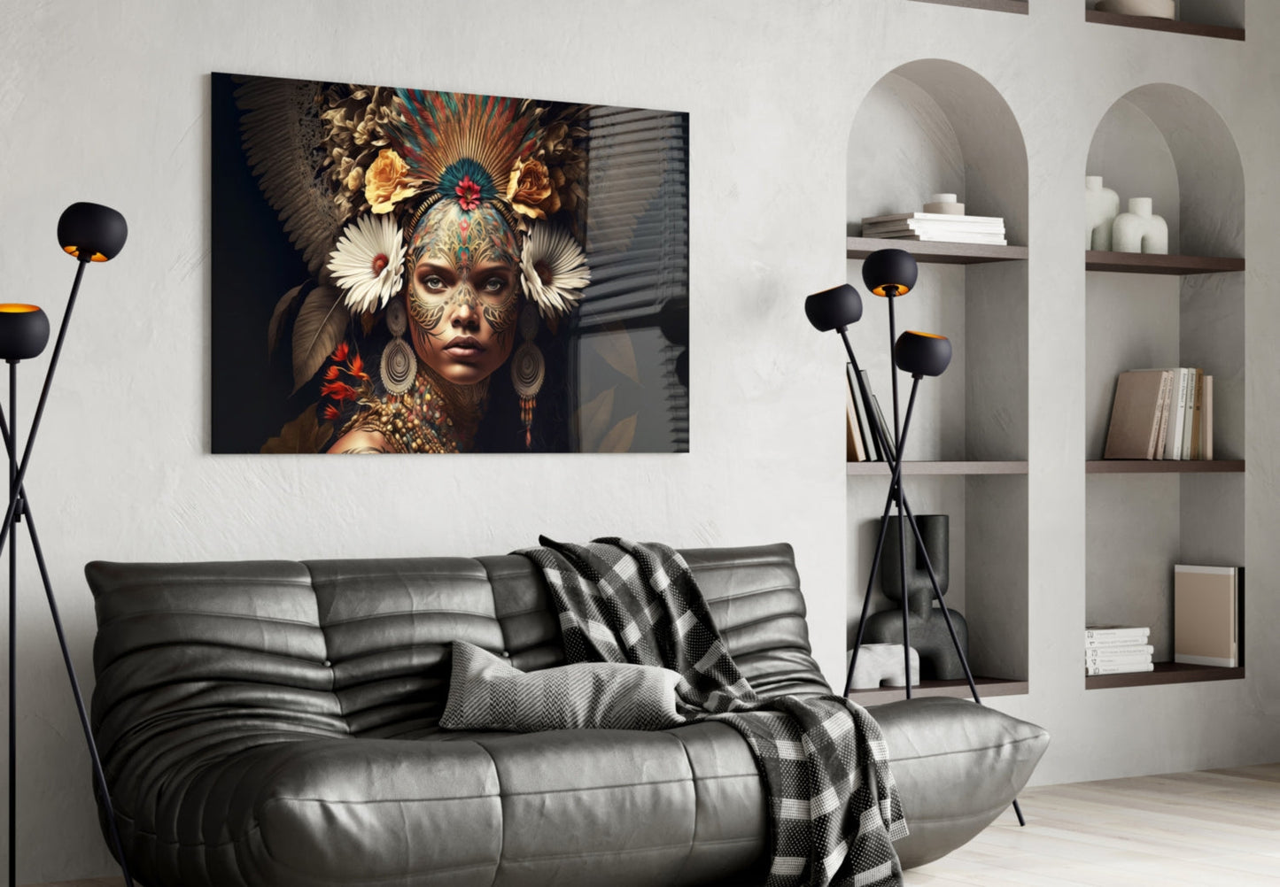 Insigneart USA Queen of Flowers Glass Wall Art || Designer Collection