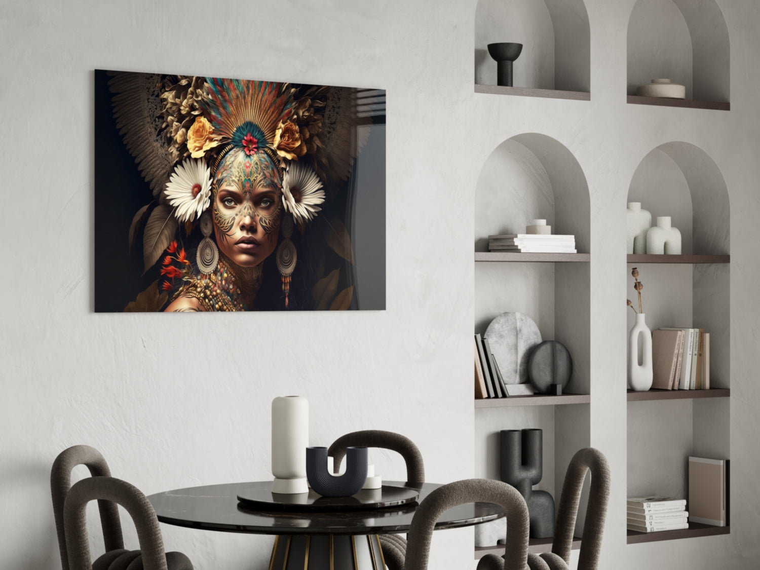 Insigneart USA Queen of Flowers Glass Wall Art || Designer Collection