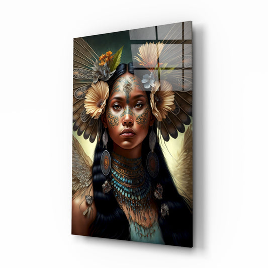 Insigneart USA Princess of Flowers Glass Wall Art || Designer Collection
