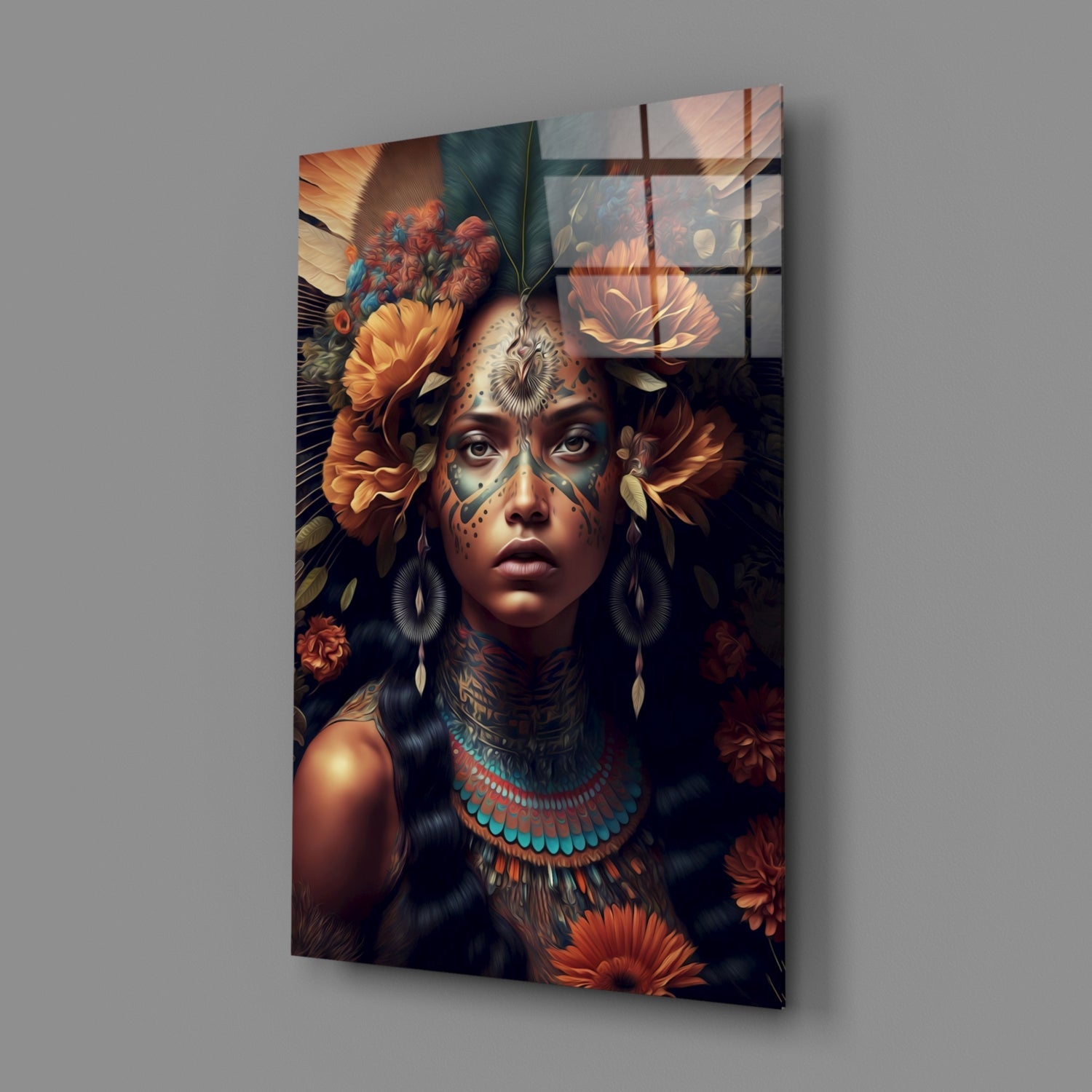 Insigneart USA Beauty of the Clan Glass Wall Art || Designer Collection
