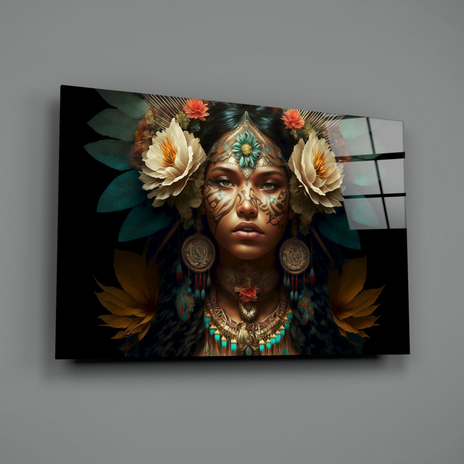 Insigneart USA Beauty of the Clan Glass Wall Art || Designer Collection
