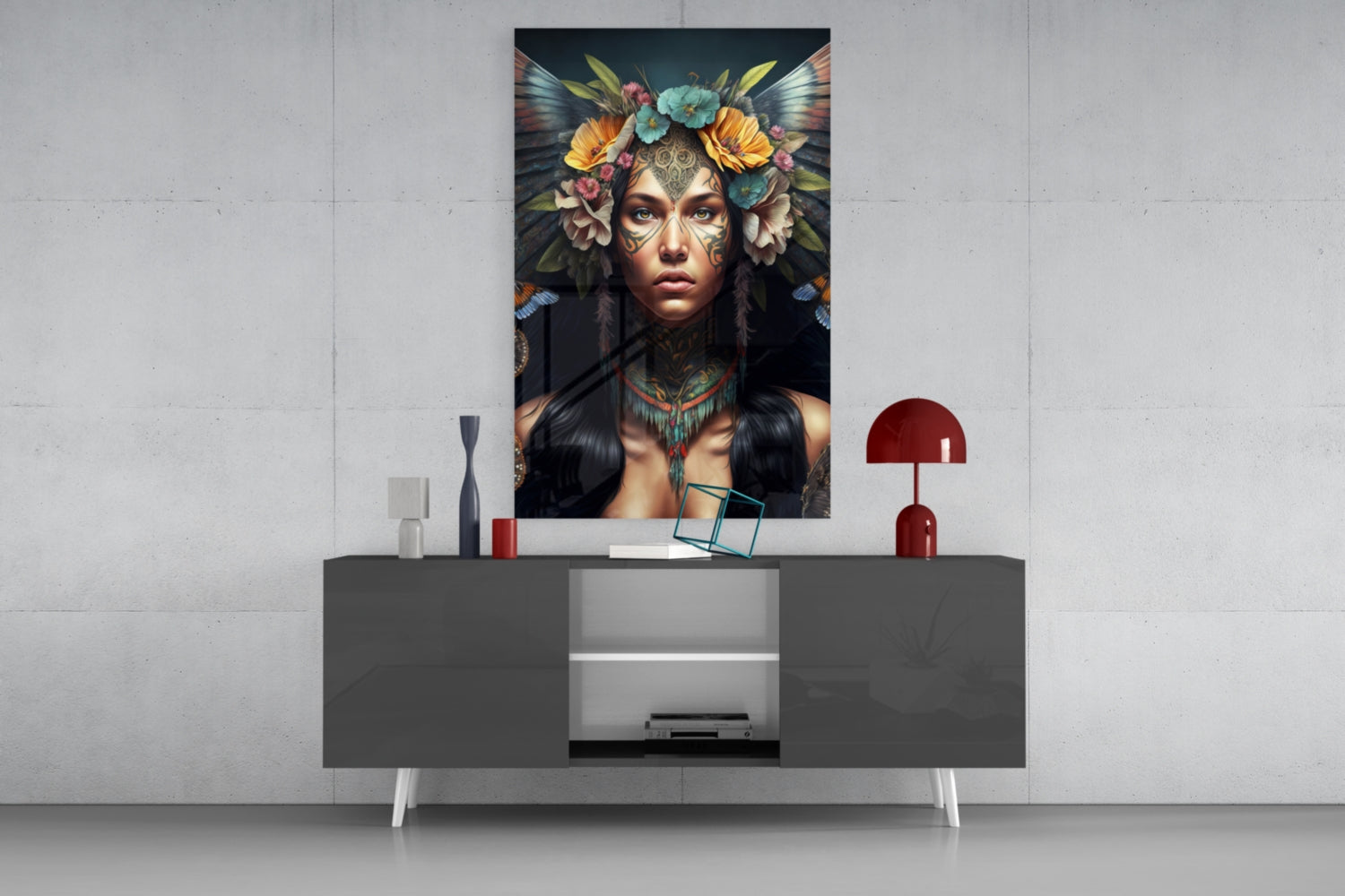 Insigneart USA Warrior Beautiful Glass Wall Art || Designers Collection