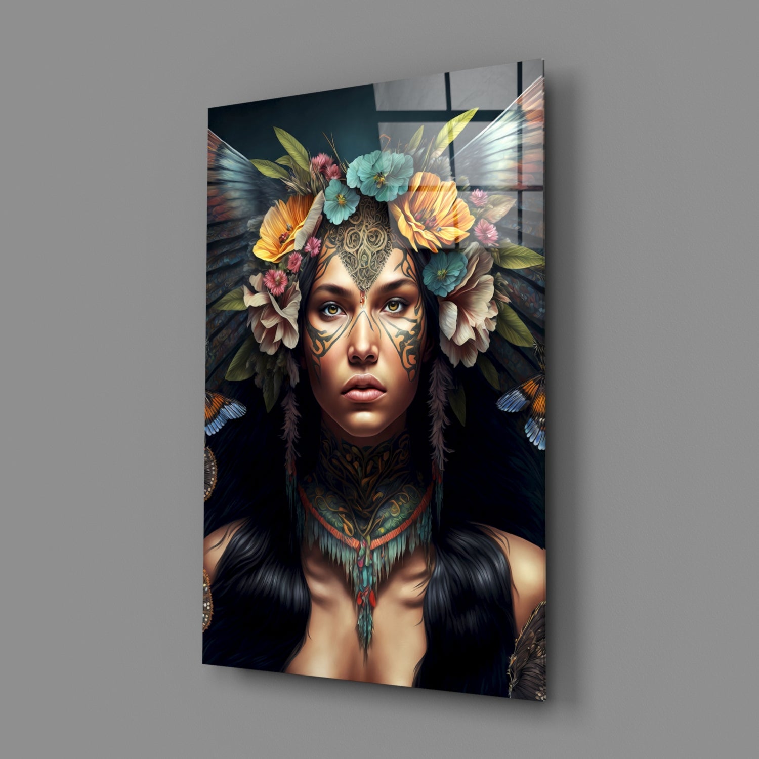 Insigneart USA Warrior Beautiful Glass Wall Art || Designers Collection