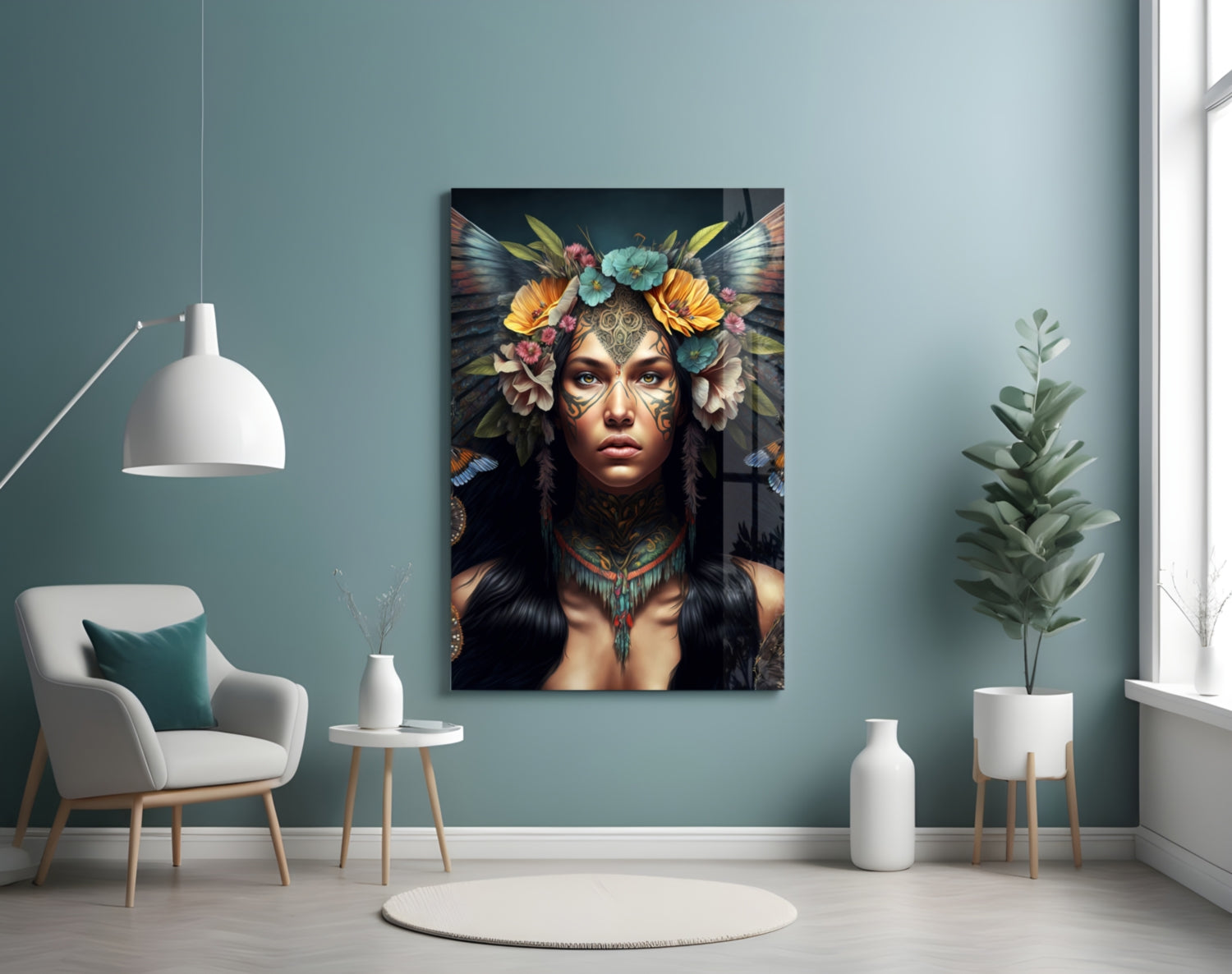 Insigneart USA Warrior Beautiful Glass Wall Art || Designers Collection