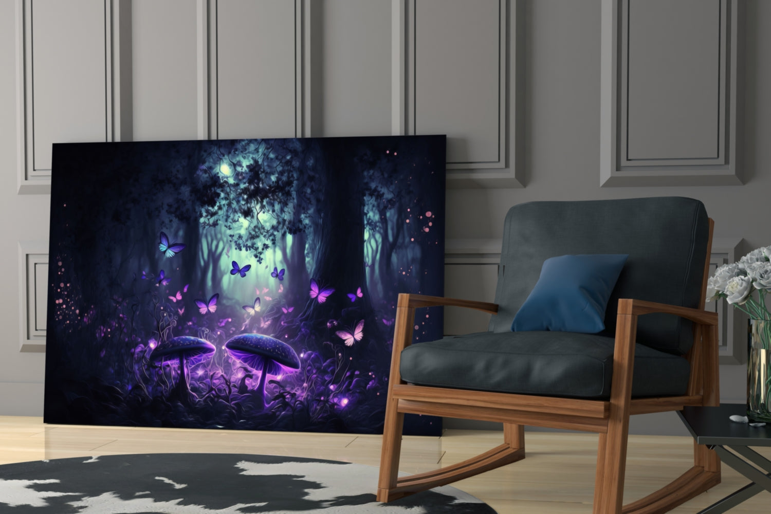 Insigneart USA Mushrooms' Love Glass Wall Art || Designer Collection
