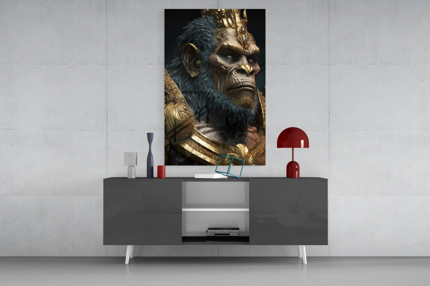 Insigneart USA Insigneart USA Ape King Glass Wall Art || Designer Collection