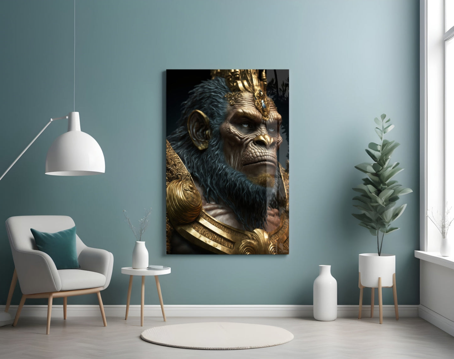 Insigneart USA Insigneart USA Ape King Glass Wall Art || Designer Collection