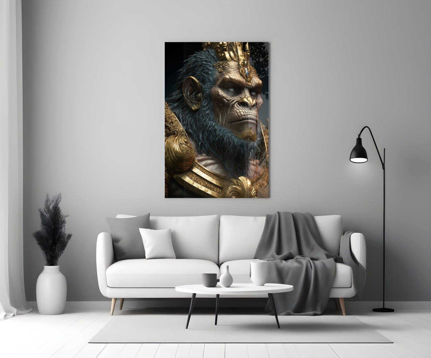 Insigneart USA Insigneart USA Ape King Glass Wall Art || Designer Collection