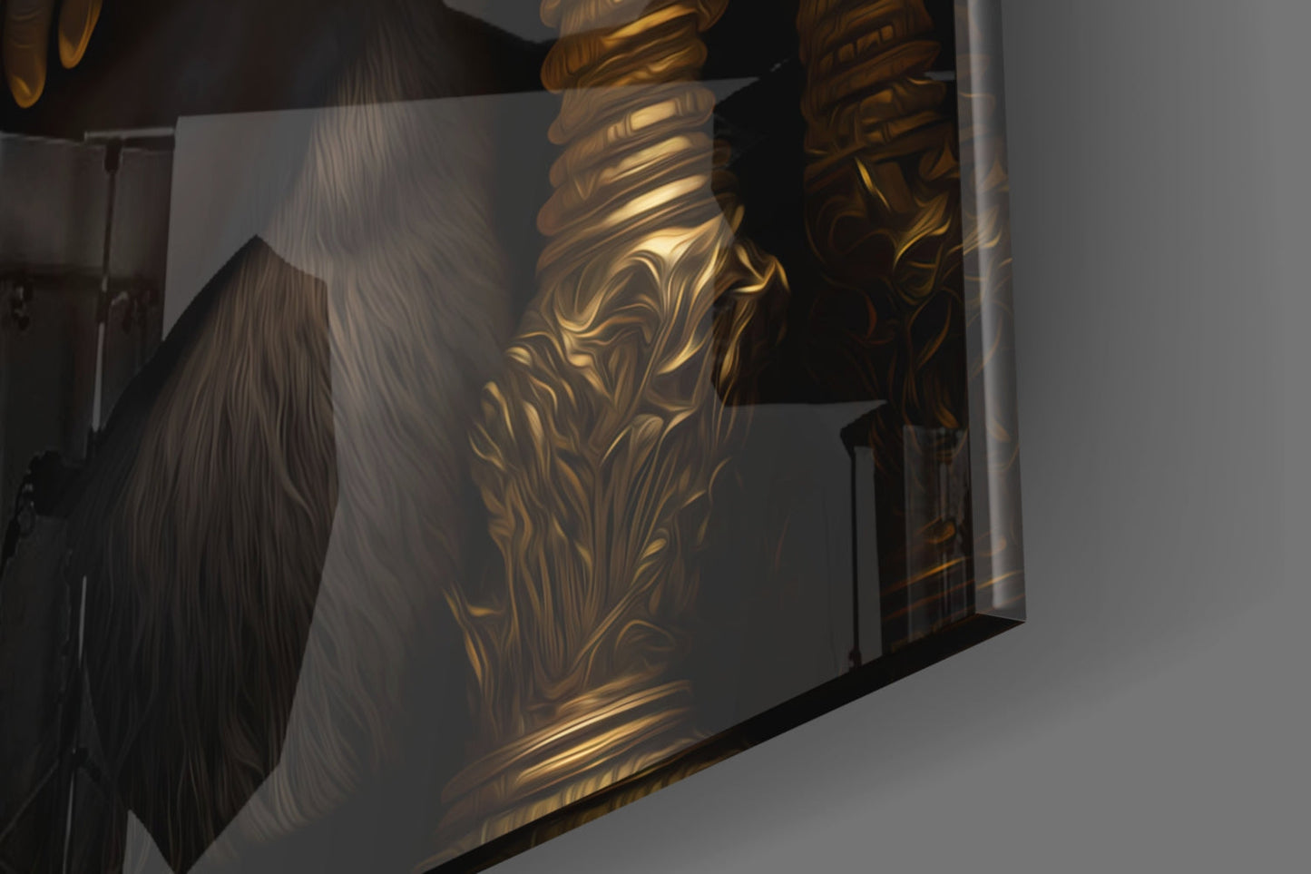 Insigneart USA Ape King in Throne Glass Wall Art || Designer Collection