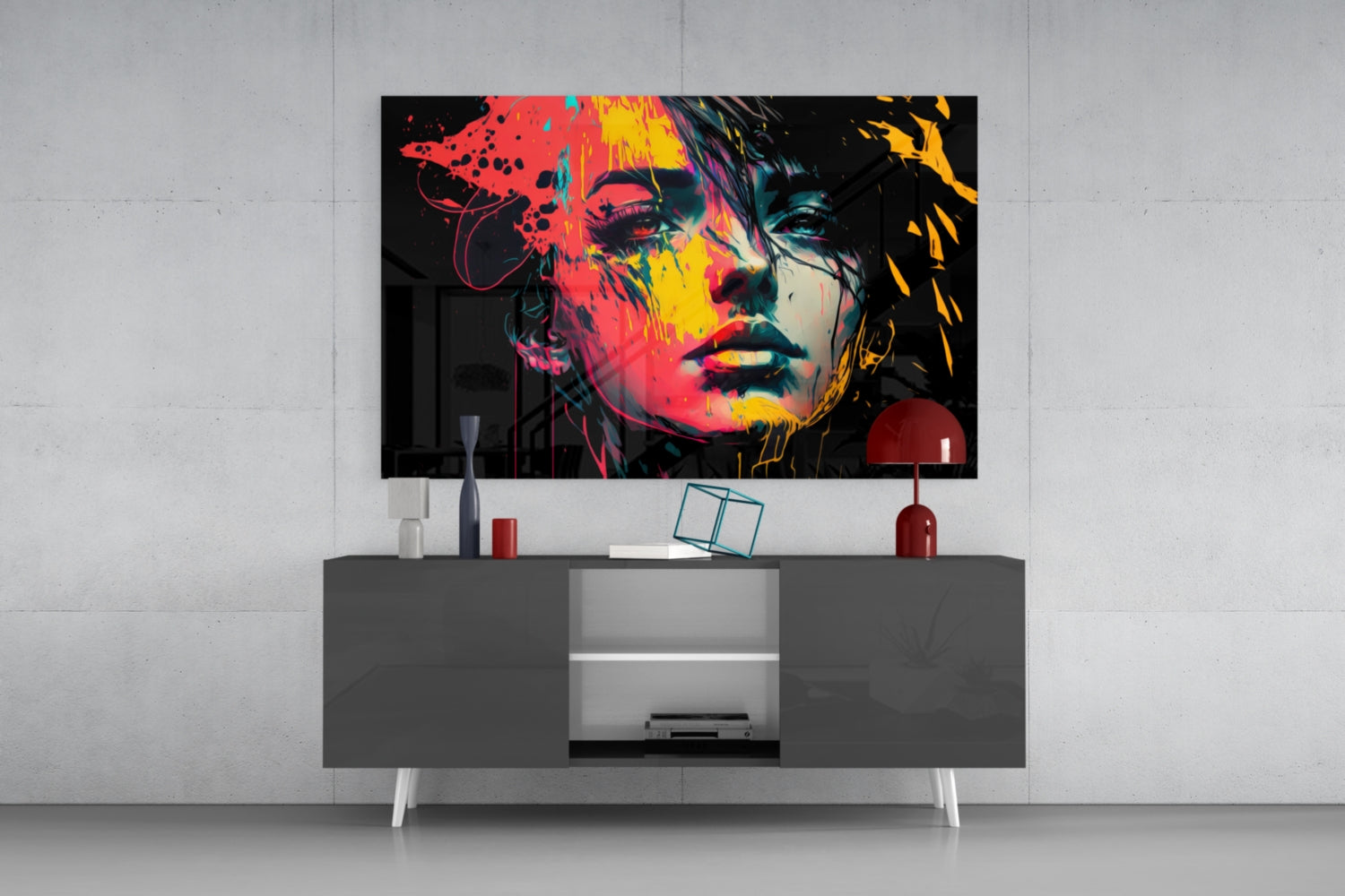 Insigneart USA Rebel Beauty Glass Wall Art || Designer Collection