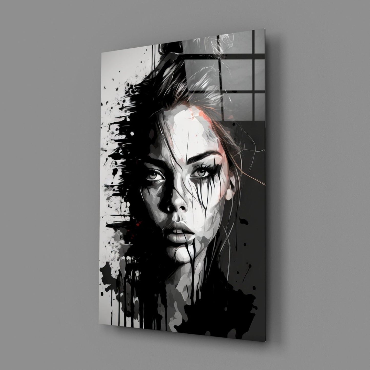 Insigneart USA Scribbled Beauty Glass Wall Art || Designer Collection