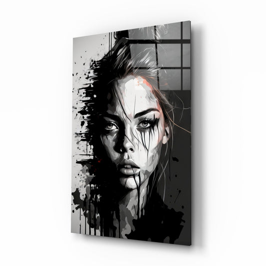 Insigneart USA Scribbled Beauty Glass Wall Art || Designer Collection