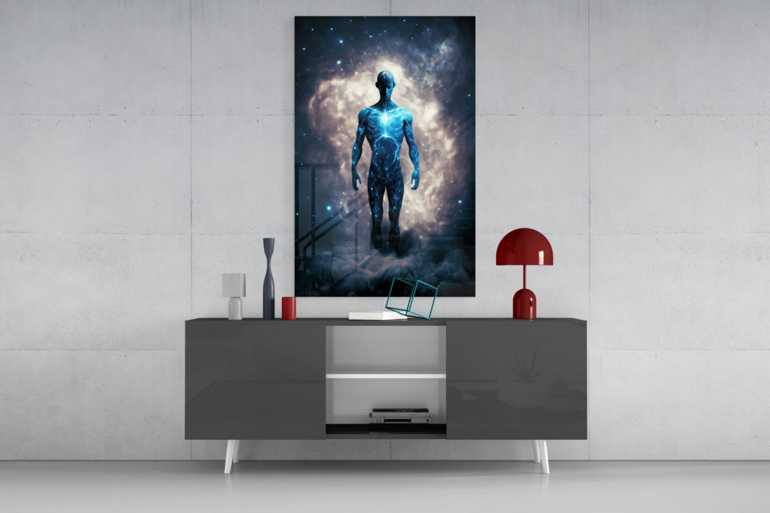 Insigneart USA Vitruvius Man Glass Wall Art || Designers Collection