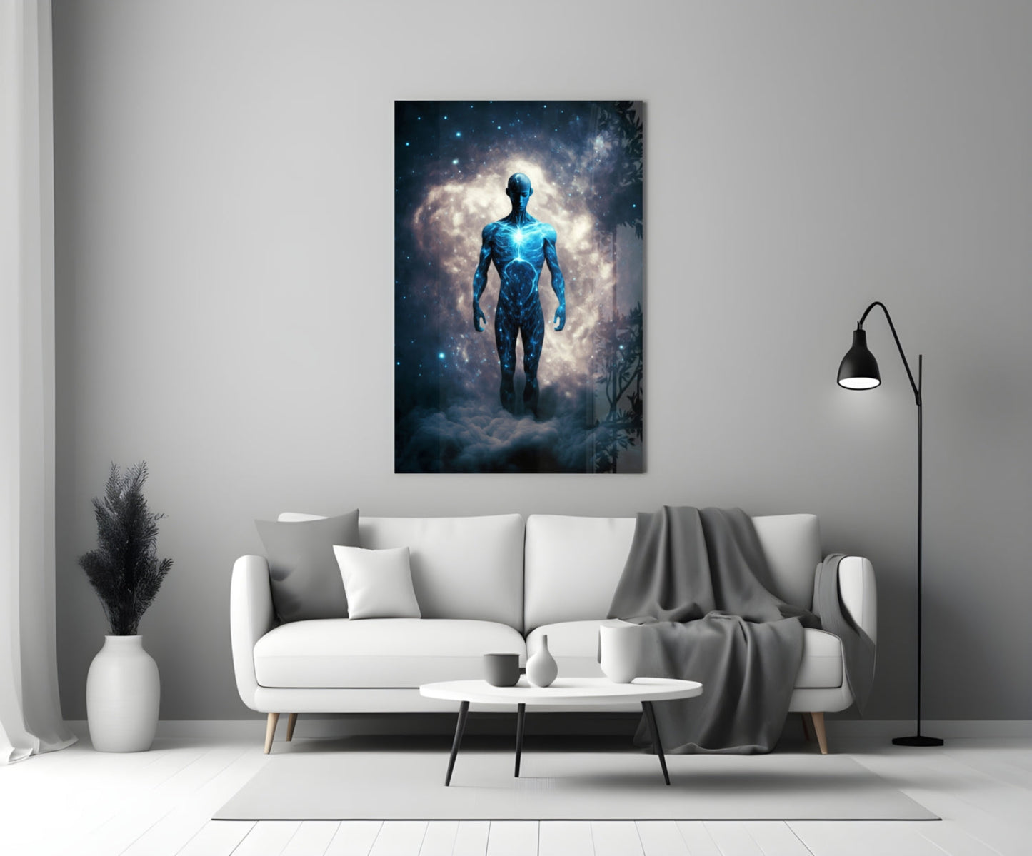 Insigneart USA Vitruvius Man Glass Wall Art || Designers Collection