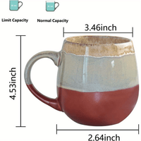 18 oz Large Pottery Coffee Mug, Brown Big Tea Cup for Office and Home, Dishwasher and Microwave Safe EasyOptionXY LLC