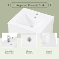 20" Bathroom Vanity with Sink, Bathroom Cabinet with Soft Closing Glass Door, A Drawer EasyOptionXY LLC