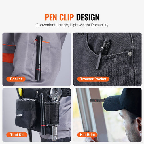 VEVOR 5.9 Inch Rechargeable Penlight 300 lumens 3 Lighting Modes Pocket Penlight EasyOptionXY LLC