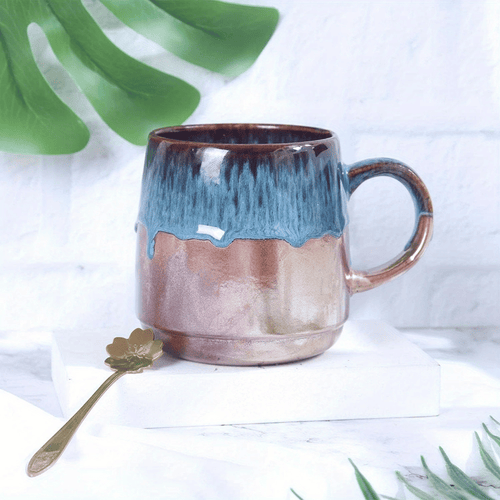 Large Ceramic Coffee Mug, 21 Oz, Gilt Blue Big Tea Cup for Office and Home, Dishwasher and Microwave Safe… EasyOptionXY LLC