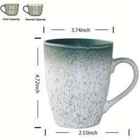18 oz Large Pottery Coffee Mug, Green Big Tea Cup for Office and Home, Dishwasher and Microwave Safe… EasyOptionXY LLC