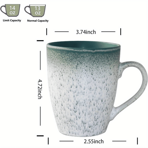 18 oz Large Pottery Coffee Mug, Green Big Tea Cup for Office and Home, Dishwasher and Microwave Safe… EasyOptionXY LLC