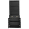 Bathroom Storage Cabinet, Cabinet with Two Doors and Drawers, Adjustable Shelf, Three-layer Open Shelf, MDF Board EasyOptionXY LLC