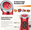 KOIOS 5-in-1 Hand Immersion Blender, 1000W 12 Speed Handheld Blender, Copper Motor Stainless Steel Blade Stick Blender,600ml Mixing Beaker,500ml Food Processor, Whisk, Milk Frother, B PA-F ree, Red EasyOptionXY LLC