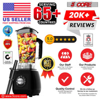 5 Core 2L Professional Countertop Blender For Kitchen 68 Oz 2000W High Speed BPA Free 6 Titanium Blade Smoothie Blender Electric For Soup Shake Juice Multi-Speed Manual JB 2000 M EasyOptionXY LLC