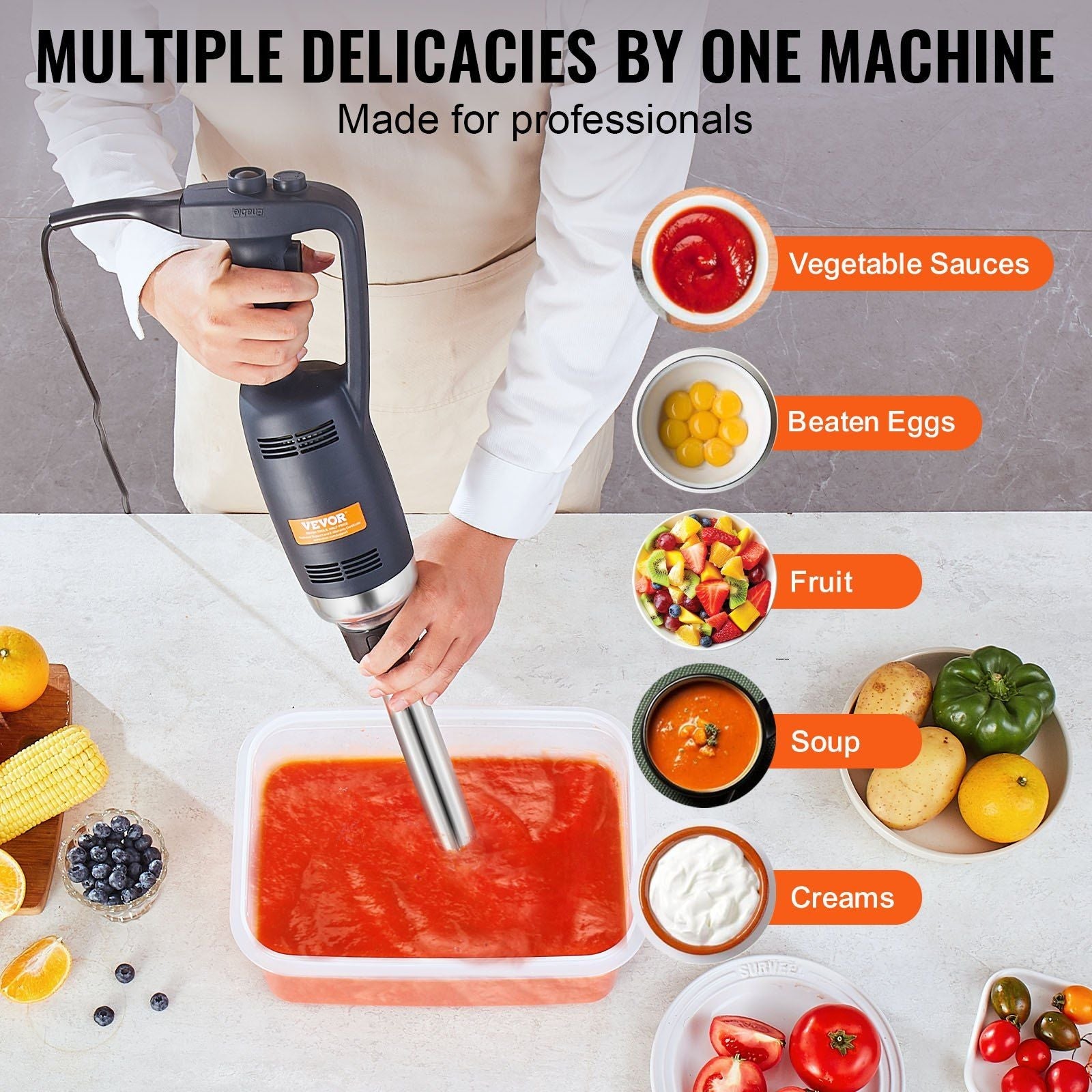 VEVOR Commercial Immersion Blender 350W Heavy Duty Hand Mixer for Soup Sauces EasyOptionXY LLC