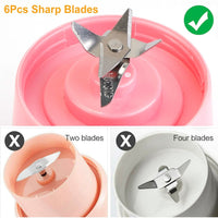 Portable Juicer Blender USB Rechargeable Juicer Cup Fruit Baby Food Mixing Machine with 6 Blades Powerful Motor EasyOptionXY LLC