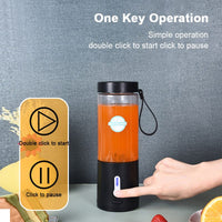 1pc 530ML Powerful Portable Blender For Smoothies Shakes USB Rechargeable Food Processor Fruit Mixer Machine Mini Juicer Blender Cup EasyOptionXY LLC