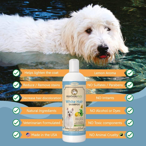Dog Whitening Shampoo for Dogs with White Light Colored Hair Coat Fur White Haired Pets Shampoo for Itching Dry Sensitive Skin. Non Toxic Formula EasyOptionXY LLC