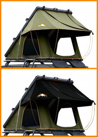 Roll over image to zoom in Adventurer Plus Rooftop Tent Hardshell with Side Awning, Air Conditioner Outlet with Bracket, &Replaceable Rain Flies, Truck Bed Tent for Camping, Pop Up Overland Roof Tents EasyOptionXY LLC