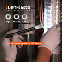 VEVOR 5.9 Inch Rechargeable Penlight 300 lumens 3 Lighting Modes Pocket Penlight EasyOptionXY LLC