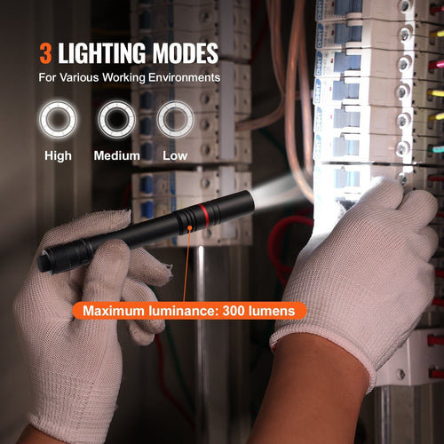 VEVOR 5.9 Inch Rechargeable Penlight 300 lumens 3 Lighting Modes Pocket Penlight EasyOptionXY LLC