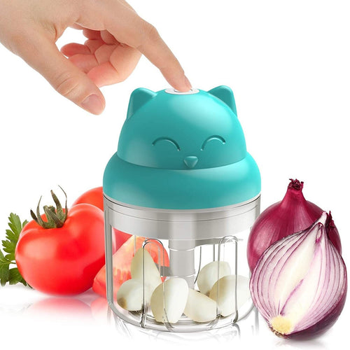 1pc 250ml/8.45oz Mini Electric Food Chopper Food Processor For Onion Chili Herb Garlic Small Cordless Veggie Fruit Blender EasyOptionXY LLC