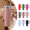30OZ Straw Coffee Insulation Cup With Handle Portable Car Stainless Steel Water Bottle LargeCapacity Travel B PA F ree Thermal Mug EasyOptionXY LLC