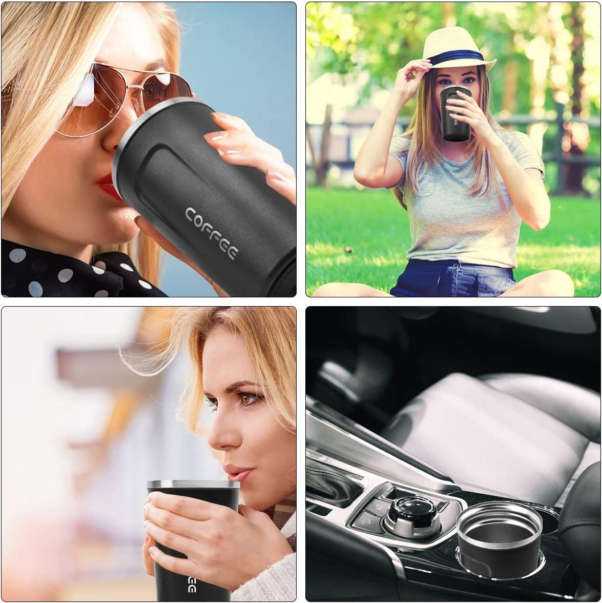 12 oz Stainless Steel Vacuum Insulated Tumbler - Coffee Travel Mug Spill Proof with Lid - T hermos Cup for Keep Hot/Ice Coffee; Tea and Beer EasyOptionXY LLC